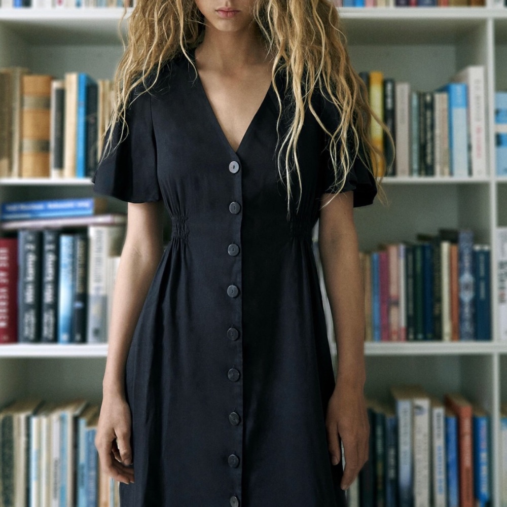 Flowing A-line Midi Dress
